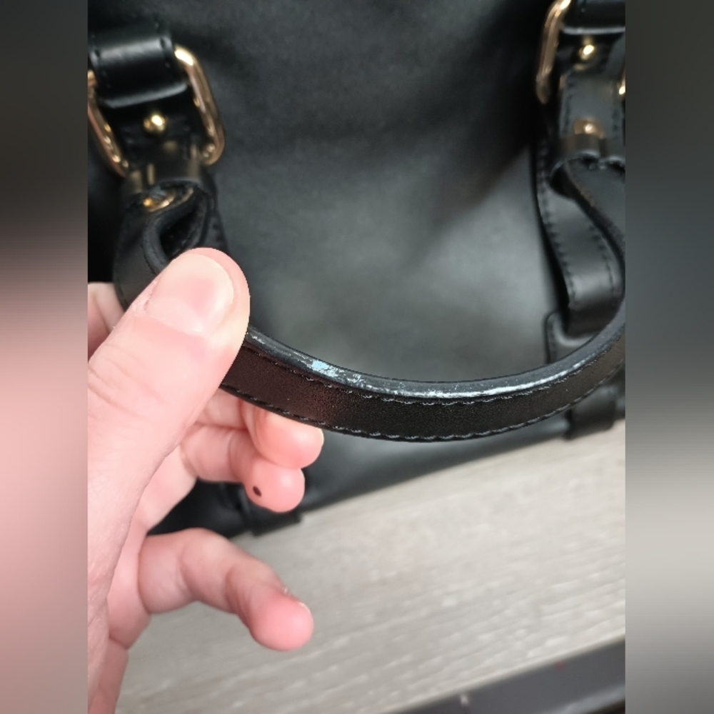 Spartina 449 daufuskie island Black Hollecker Satchel Purse Nubuck Leather - Picture 6 of 16